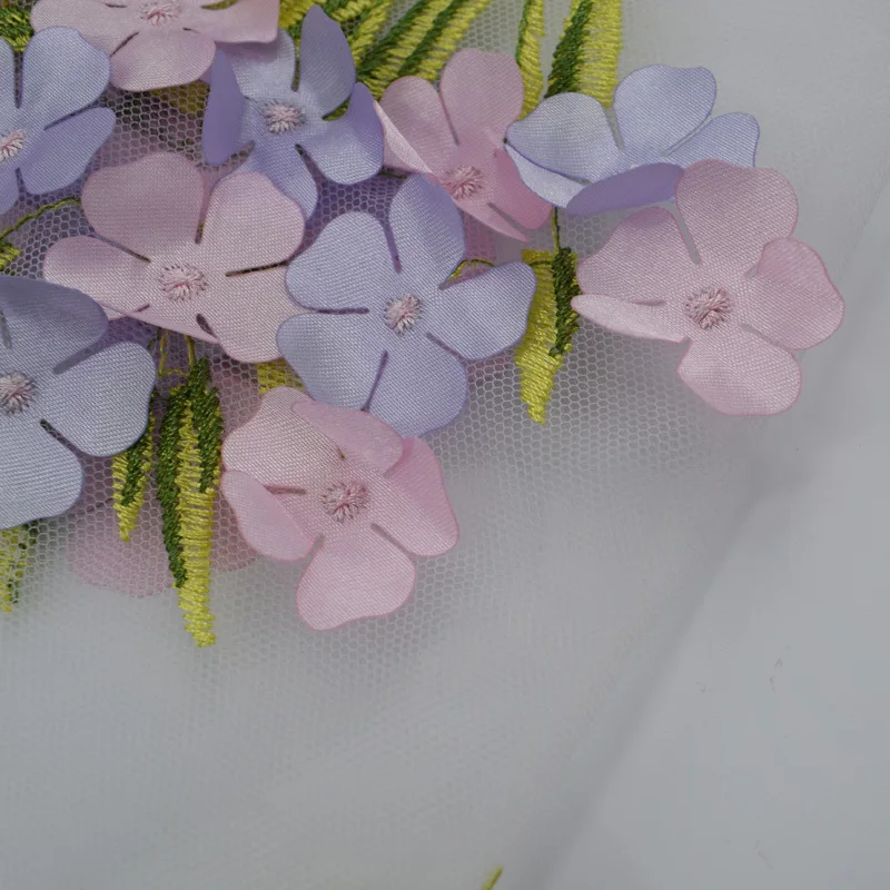 3D Цветочная вышитая кружевная ткань для платья модная фатиновая творчества Tecidos