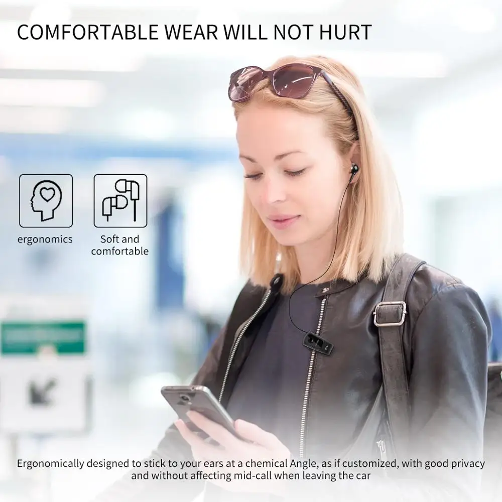 Беспроводная bluetooth гарнитура Auriculares телескопическая напоминающая о звонках