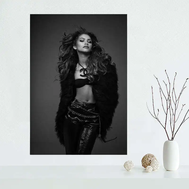 Заказной холщовый постер zendaya украшение для дома настенная Художественная ткань