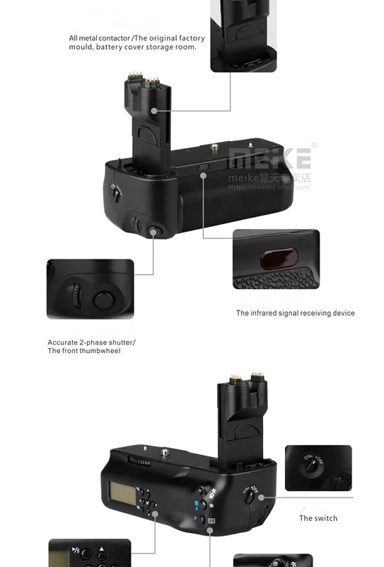 Meike МК 5D2L LCD Таймер Аккумулятор для Canon EOS 5D Mark II + RC5 Беспроводной Инфракрасный
