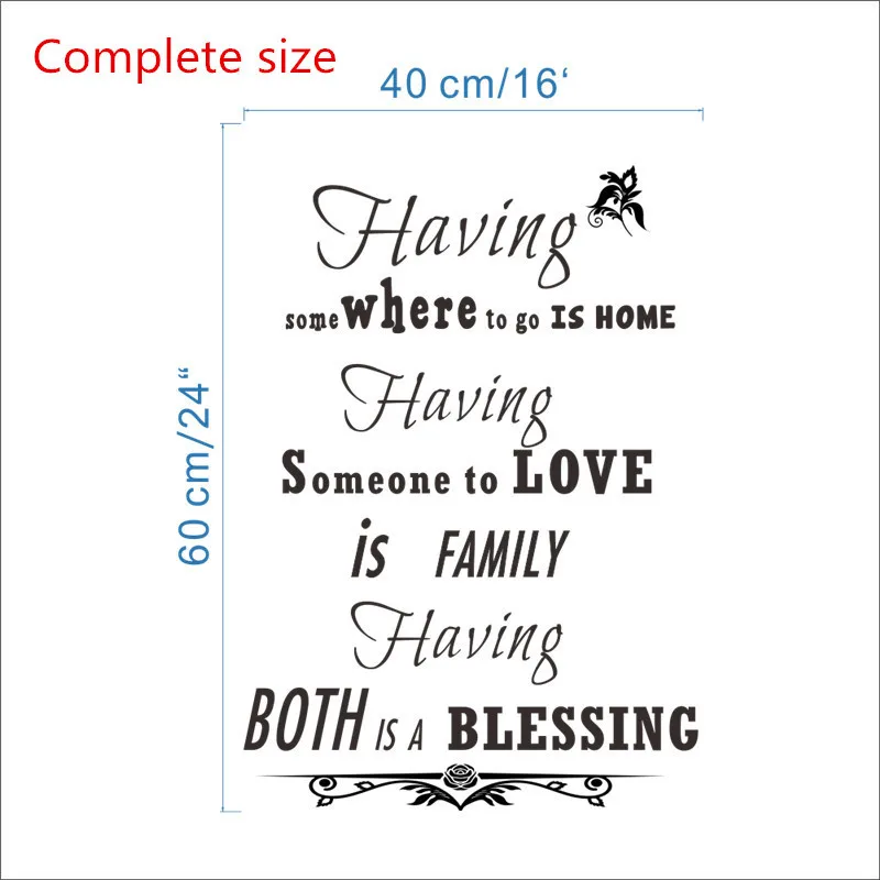 % Having Family Love Blessing Quotes Home Decor Vinyl Wall Stickers Bedroom Living Room Decals Decoration wallpaper | Дом и сад