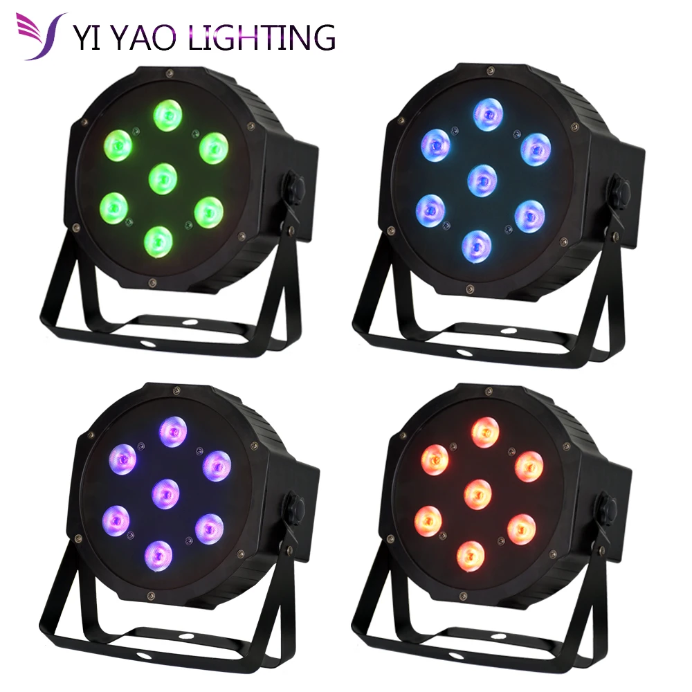 Яркий плоский светодиодный прожектор Par 7X12W RGBW с DMX512 4 в 1 сценический эффект