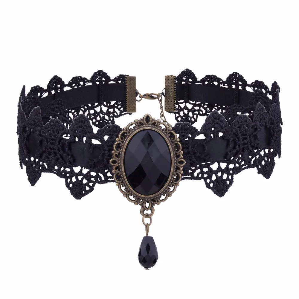 2020 Соблазнительные готические Чокеры Collares черное кружевное ожерелье чокер с