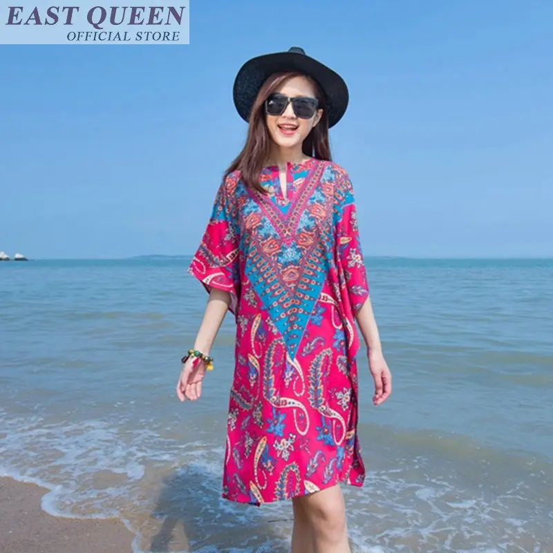 Женское пляжное платье boho Пляжное Платье До Колена с цветочным принтом и