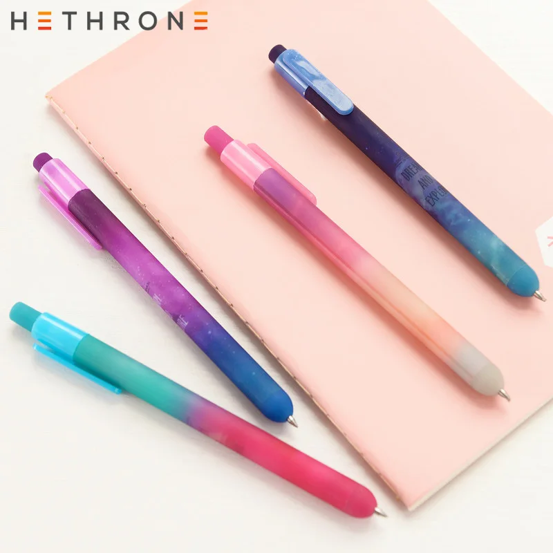 Гелевая ручка Hethrone, 4 шт., фиолетовая, звездное небо, мечта, каллиграфия, принадлежности для офиса, школы, канцелярские принадлежности, живопись, весна, гель, caneta