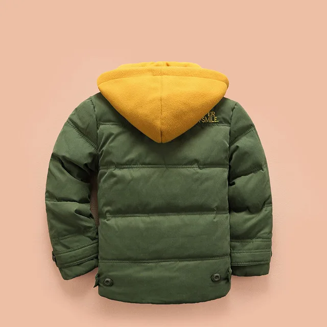 Зимние пуховики и парки для мальчиков модная теплая верхняя одежда с капюшоном