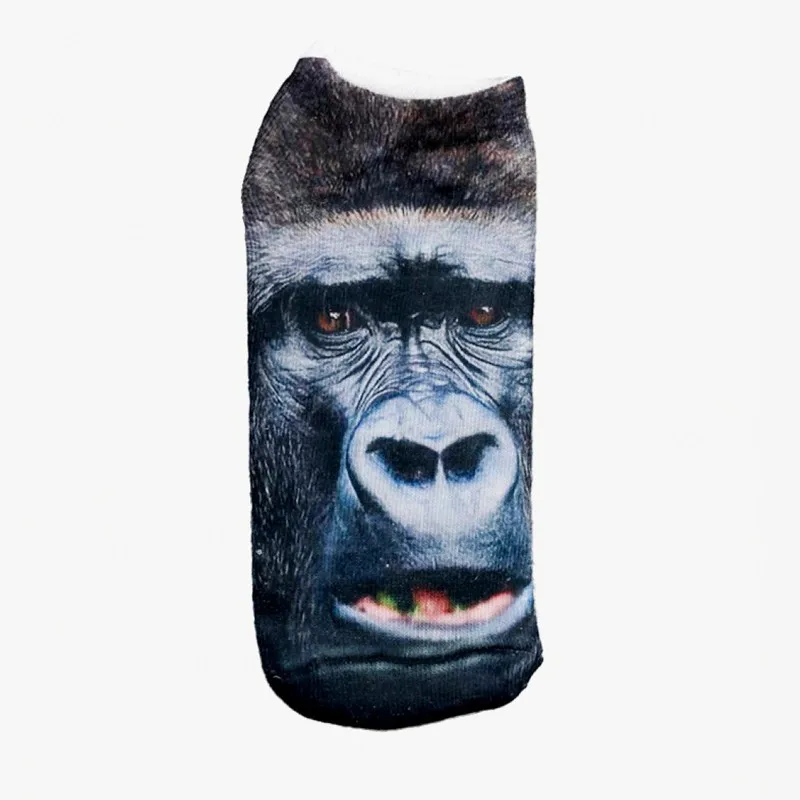 Низкие носки 2016 модные женские короткие с принтом животных gorilla|sock supplier|sock pouchsock