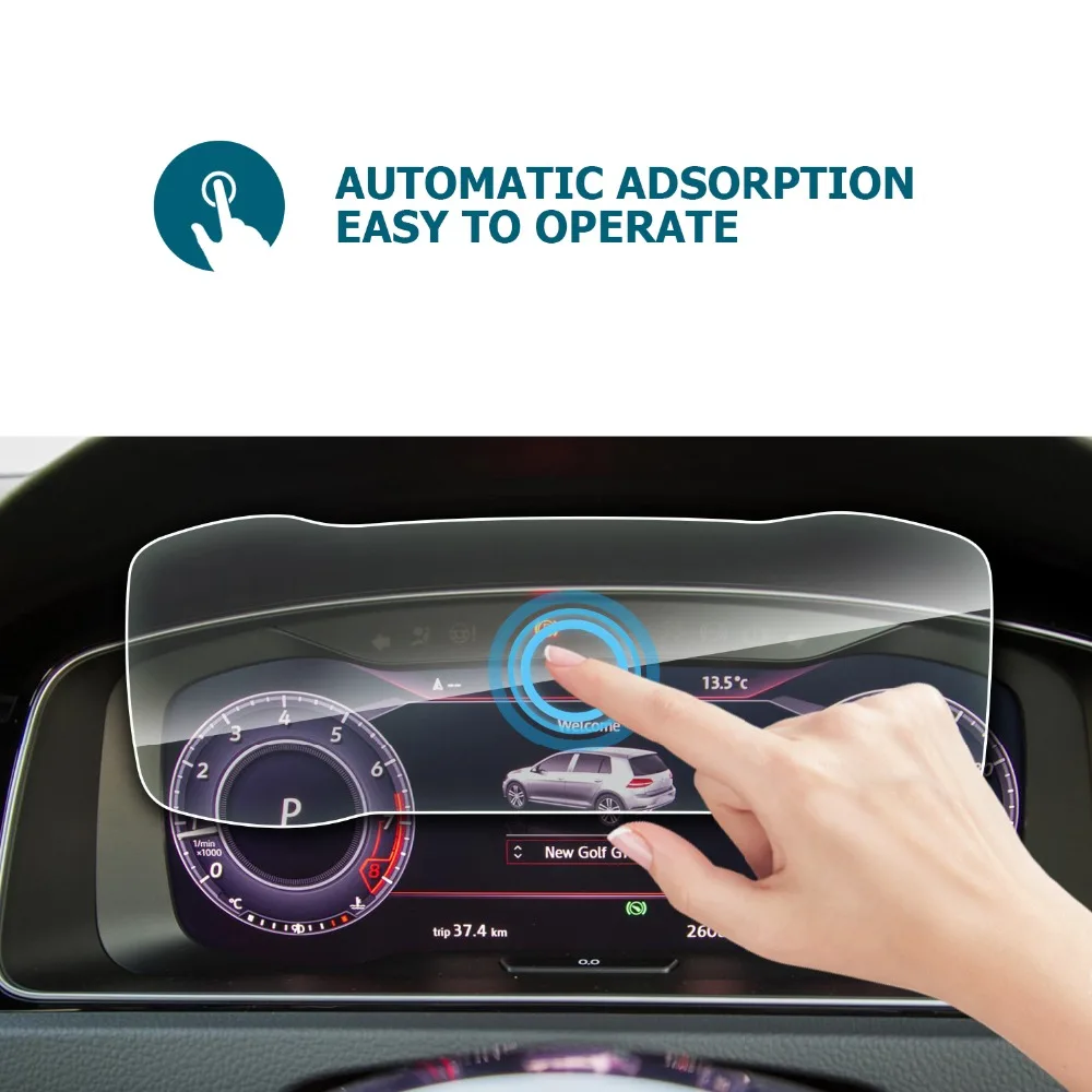 RUIYA Защита экрана для Volkswagen VW Golf 7 12,3 дюймов Volkswagen's Digital Cockpit lcd приборная панель, 9H Закаленное стекло протектор