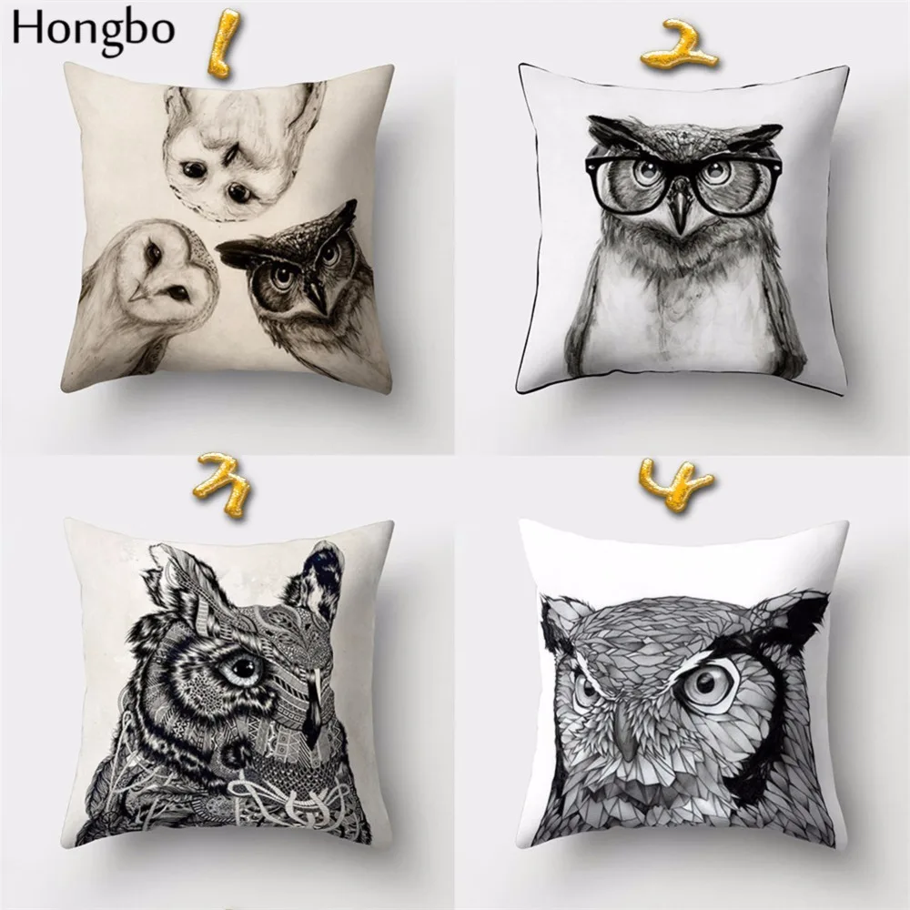 Hongbo 1 шт. мультфильм сова подушка чехол полиэстер подарок на день Святого