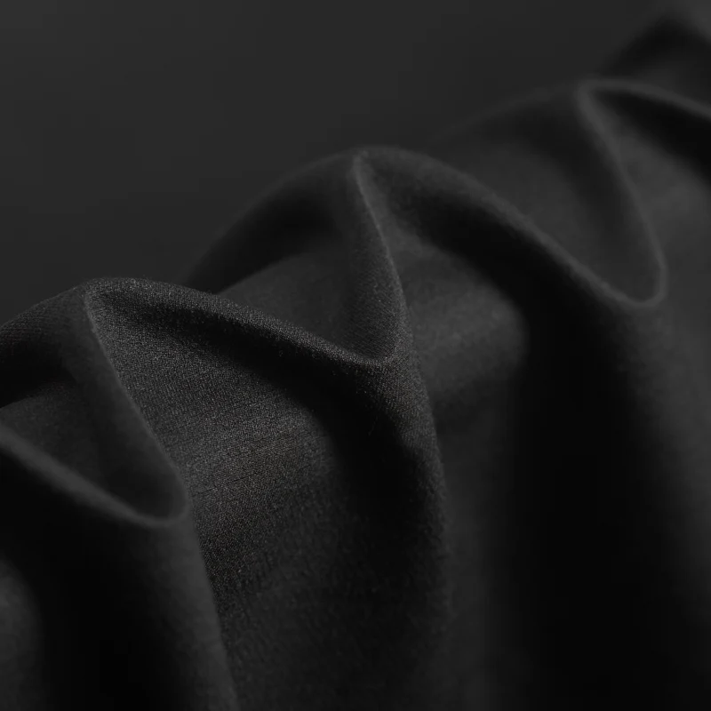 Черная стрейчевая ткань толщина 40 мм шелковая в натуральном стиле 150 см шерстяная