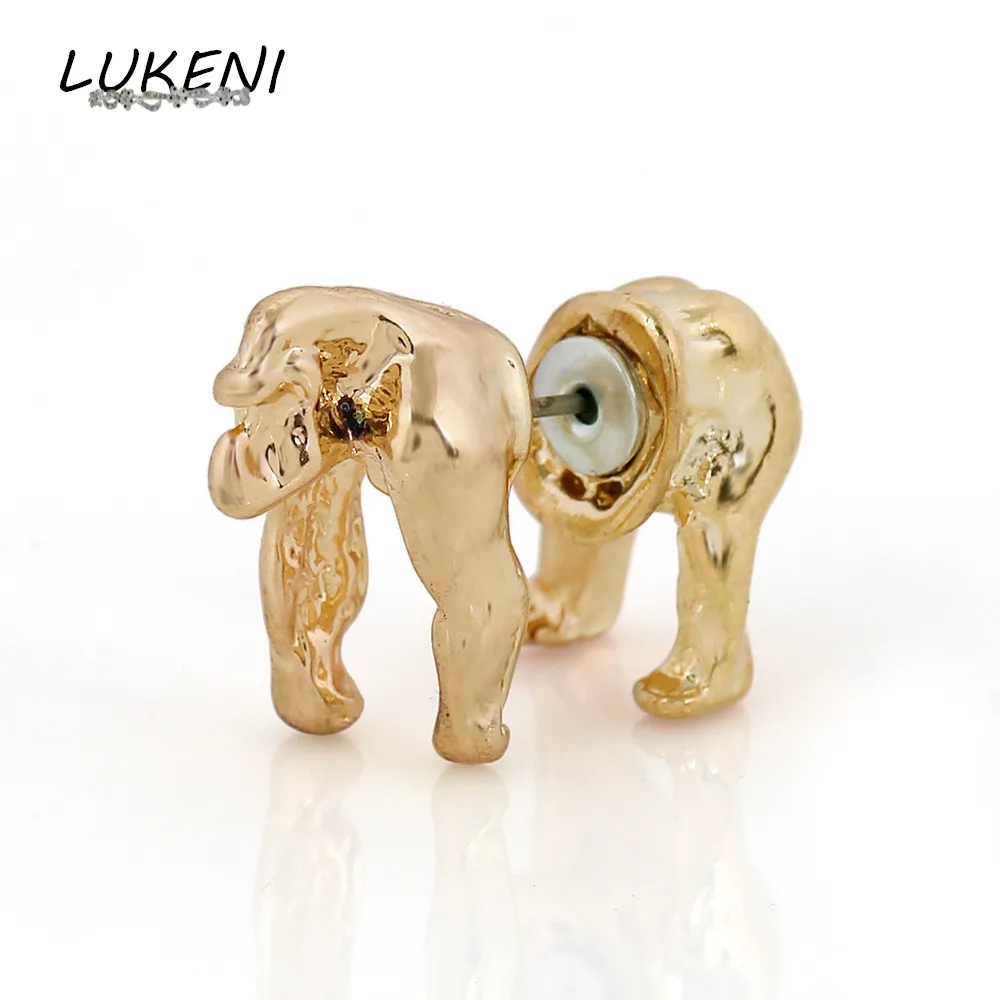 

LUKENI 5pcs/Lot Free Shipping Fashion Jewelry Punk Ear Cuff Stud Earrings Lion Metallic Feel Earrings Wholesale SE011