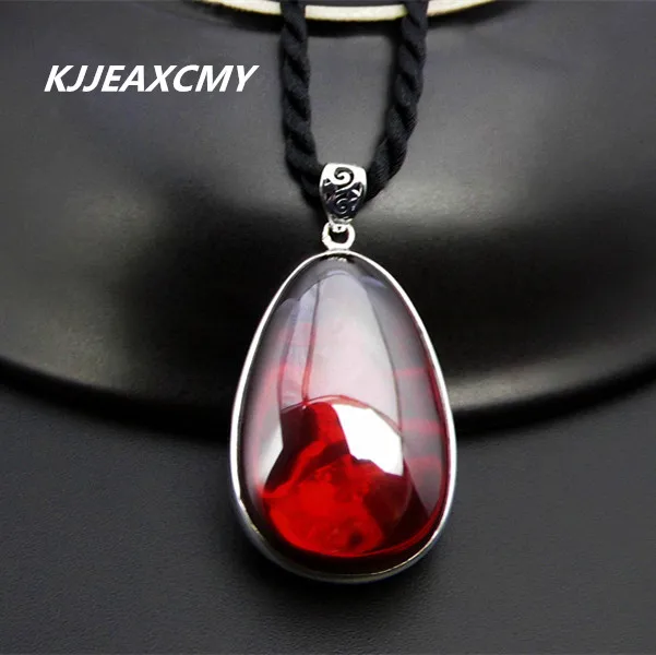 Thail and the Pure Manual S925 silver Thai  Restoring Ancient Ways Garnet Women Sweater Chain Locket Pendant