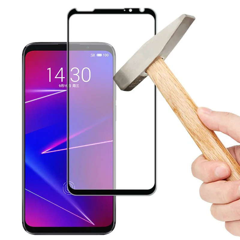 3D полностью клеящееся закаленное стекло из алюминия для Meizu 16XS полное покрытие 9H