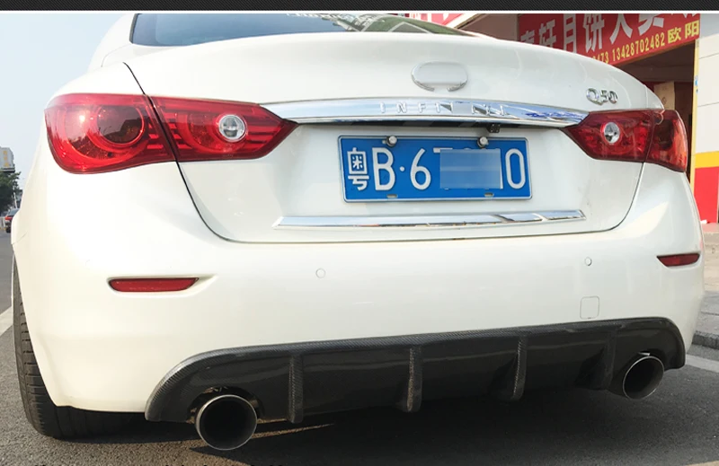 Для Infiniti Q50 Q50L спойлер Q50 украшение автомобиля Черный углеродного волокна спойлер на задний багажник, крыло, диффузор