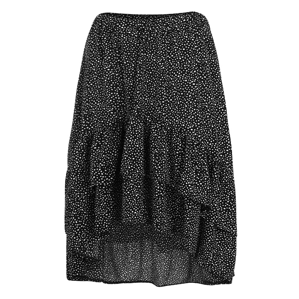Faldas Mujer Moda Platform Explosion Women's Ladies' High Fashion Casual Ruffled Polka Dot Frill Wraps Midi Skirt jupe femme 40