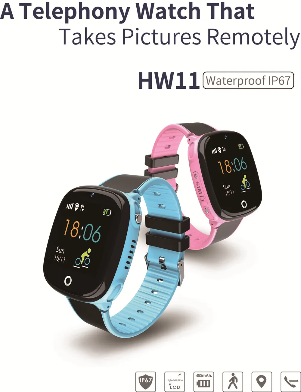 Greentiger HW11 gps водонепроницаемые умные детские часы с Bluetooth, шагомером, умные часы для детей, SOS Вызов, детское безопасное носимое устройство