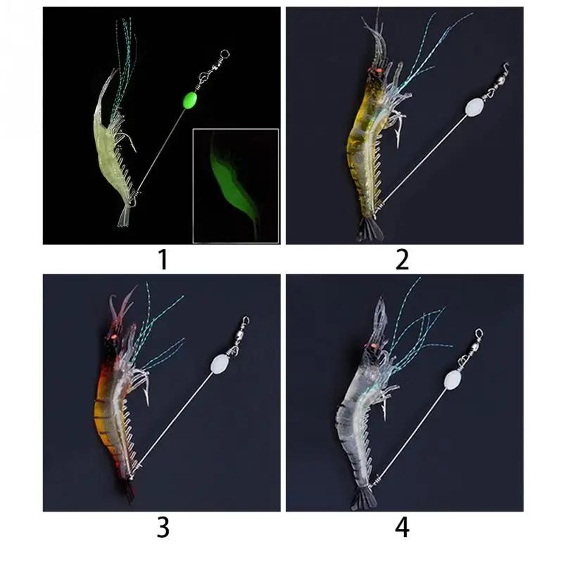 Hot Sale1Pcs 9cm Shrimp Simulation Soft Prawn Lure Hook Tackle Bait Fishing Lures