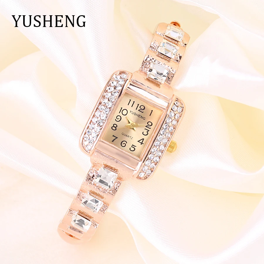 Yusheng 2018 новый бренд Для женщин часы-браслет Мода сплава наручные Часы женское