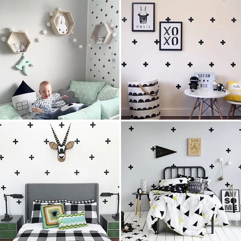 

Baby Boys Girls Small Pattern Cross Set Room Decoration Vinyl Art Design Poster Mural Nursery Girl Decor Beauty Home DecorXL30-1