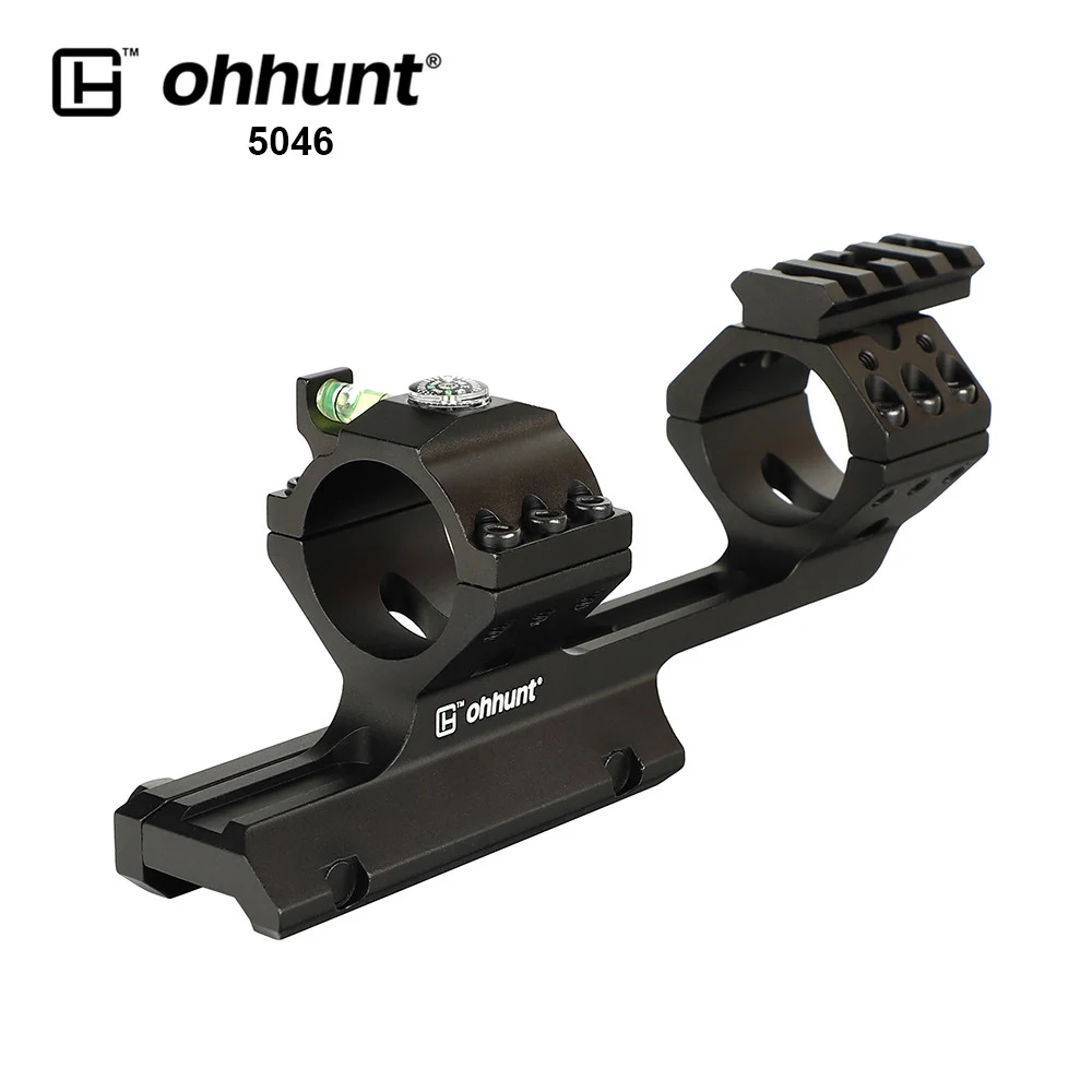 5046 Ohhunt Тактический двунаправленный Смещенный кронштейн 30 мм 1 дюймов кольцо Пикатинни Крепление с верхним пузырьковым уровнем Компас для прицела - Цвет: 5046