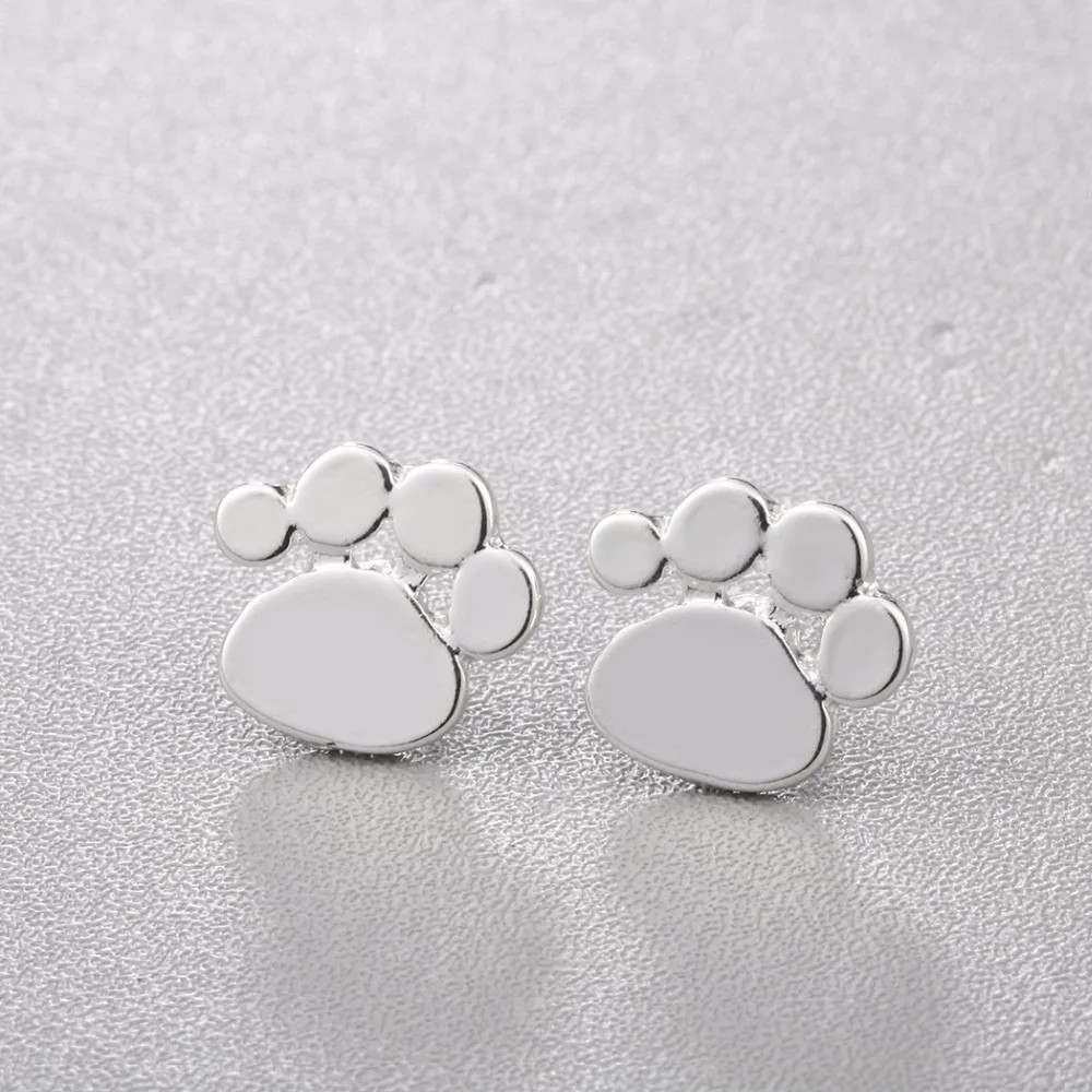 Chengxun милая собака/кошка/Bear Paw Серьги гвоздики цвет серебристый Золотой панк