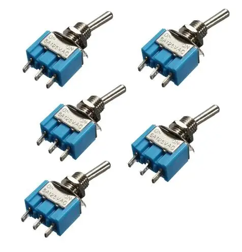 5 шт. мини 6A 125VAC SPDT MTS 102 3 Pin 2 положения вкл ВКЛ тумблеры практический|Интегральные
