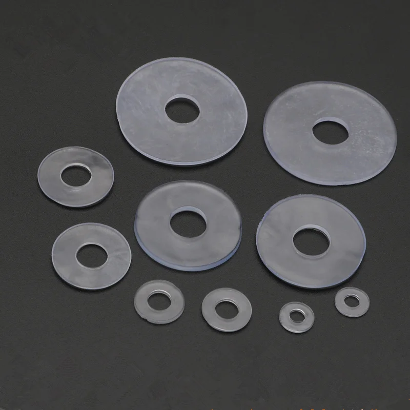 Fengye 100 шт нейлоновые шайбы M4 M6 M8 M10 M12 мягкая пластиковая прокладка прозрачная изоляционная плоская прокладка для винтов