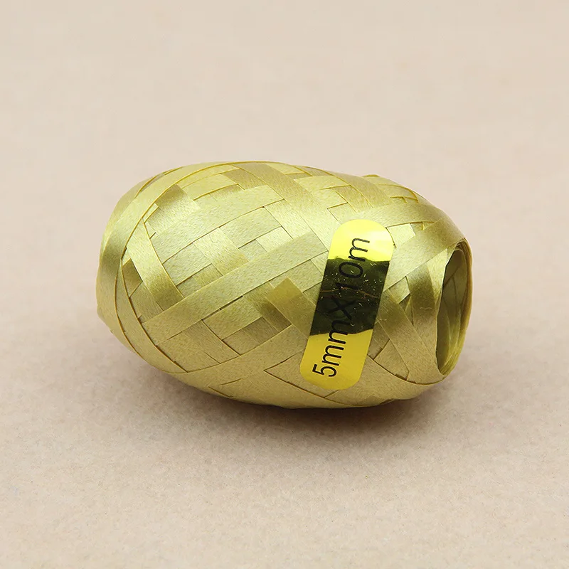 Ribbon C1 Gold 1 шт. цветная лента для воздушных шаров лазер 5 мм* 10 м украшение для свадебного дня рождения воздушный шар веревка лента упаковочная цветная лазерная лента - Цвет: Ribbon C1 Gold