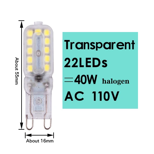 G9 Trans. 22LED 110V G9 G4 светильник светодиодный лампочка прожектор в форме кукурузы COB 110V 220V заменить 20 Вт, 30 Вт, 40 Вт, 50 Вт галогенные светильник затемнения 14 светодиодный s 22 светодиодный s 30 светодиодный s SMD 2835 - Испускаемый цвет: G9 Trans. 22LED 110V