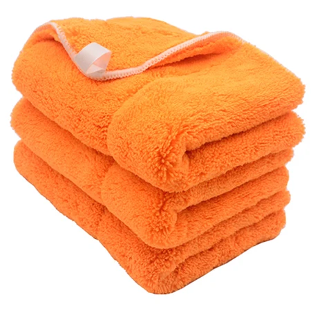 Orange 3 шт. 40 см x 30 см 800GSM супер толстая плюшевая микрофибра ткань для чистки автомобиля уход за автомобилем мойка микрофибра воск полировка детализация полотенце - Цвет: Orange
