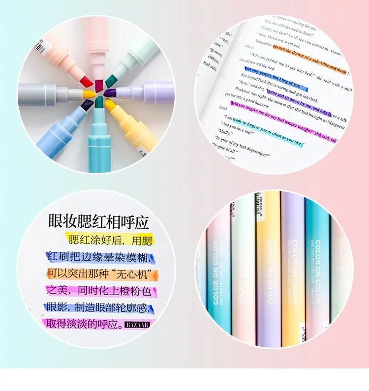 30 шт./лот двухцветный маркер Флуоресцентные Ручки двухцветные канцелярские