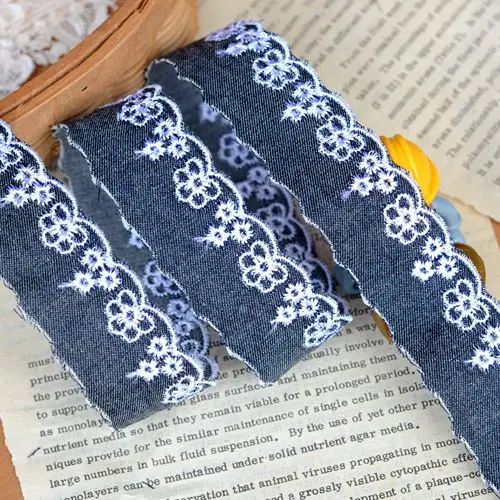 Кружевные аксессуары белый вышитый джинсовый край 2 5 см в ширину|lace accessories|accessories