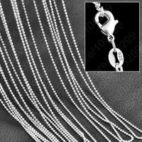 popular beads chain necklace 10pcs lot cheap wholesale genuine 925 sterling silver woman girls jewelry necklace 18 inch