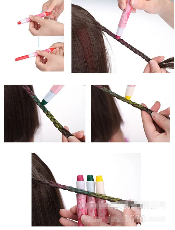 1 piece 2015 new temporary hair cream DYE color chalk crayon pen 12 COLORS wholesale beauty paint free shipping/H319 | Красота и