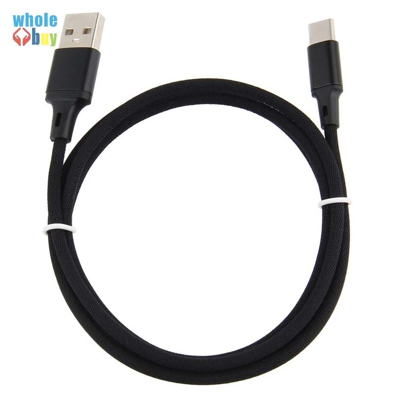 Прямой однотонный Плетеный текстильный Micro Usb 5Pin 8Pin Type C кабель для зарядки и