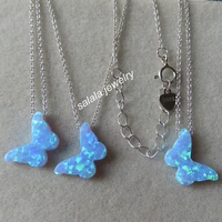 10pcslot op06 blue 8 6x14mm butterfly opal charms 925 sterling silver butterfly fire opal necklace pendant butterfly necklace