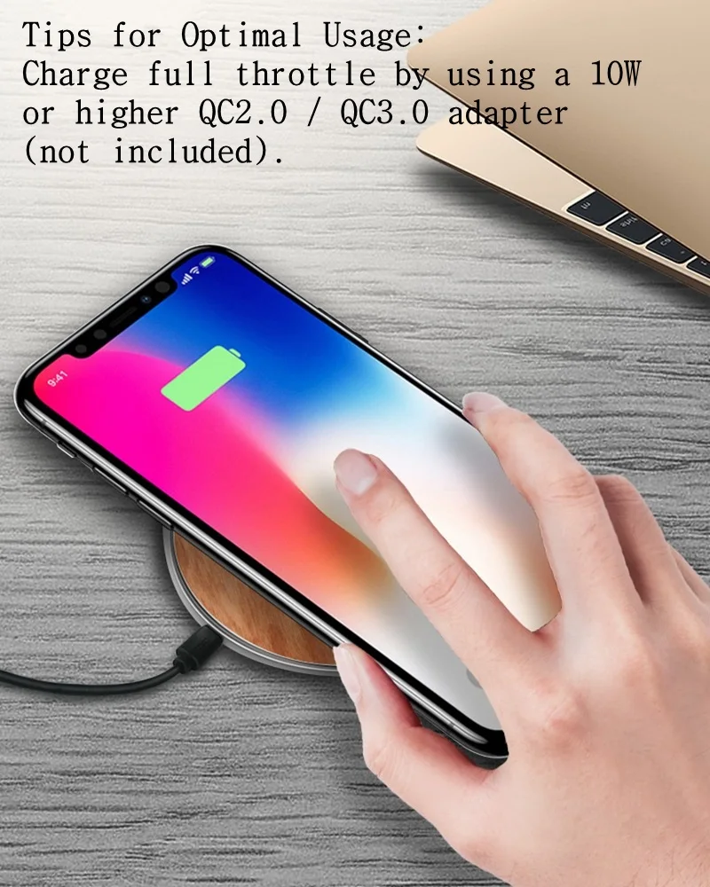 10 Вт дерево Быстрое беспроводное зарядное устройство для samsung Galaxy S9+ S8 S7 Note 9 S7 Edge Qi зарядное устройство для iPhone XS Max XR X 8 Plus