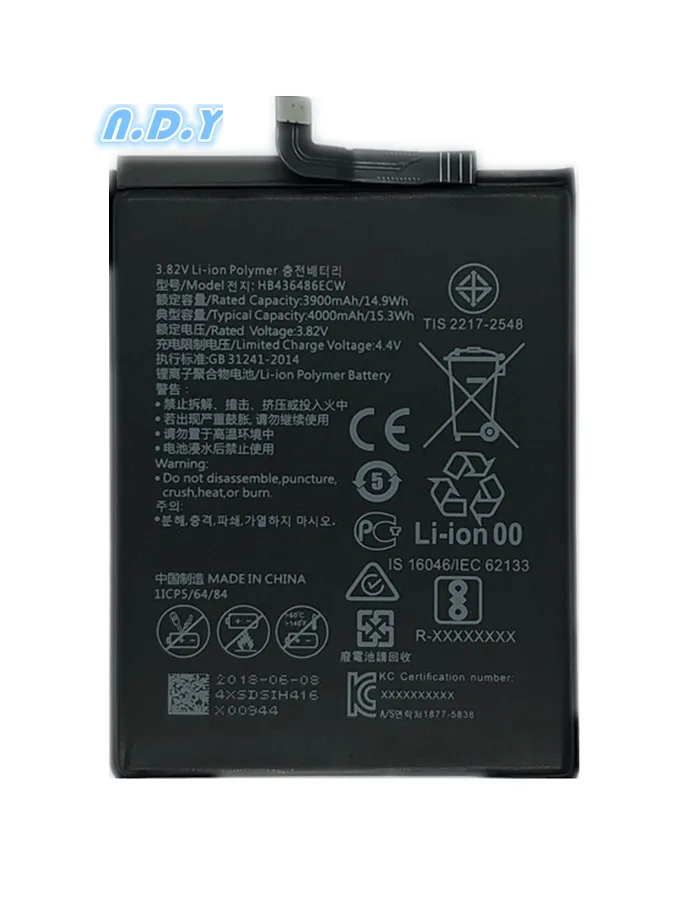 HB436486ECW 3900/4000 mAh аккумулятор для Huawei P20 Pro mate 10 pro lite X батарея + Бесплатные