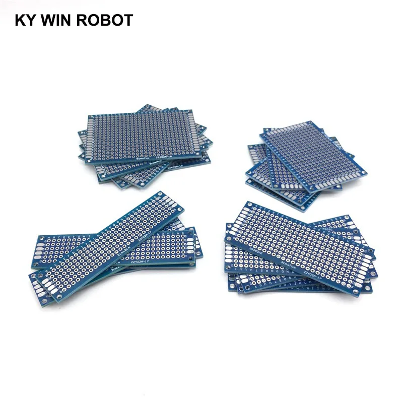 20шт 5x7 4x6 3x7 2x8 см синий двухсторонний медный Прототип Pcb Универсальный PCB для Arduino |