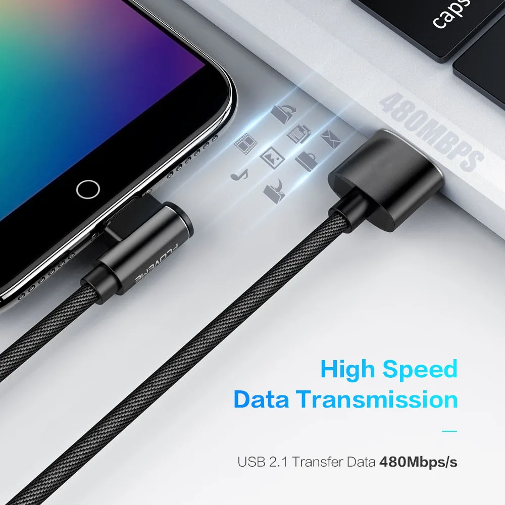 Elbow data line 5V 2.4A 1m for Android phone 90 degree elbow mobile charging Huawei Xiaomi Samsung | Мобильные телефоны и