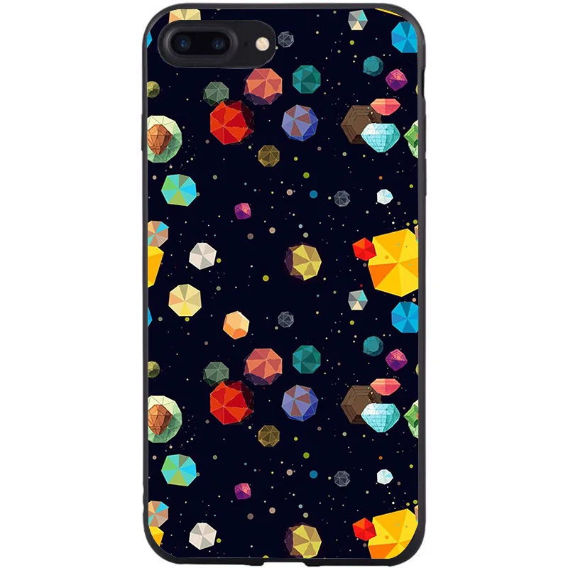 Для funda iphone 6 6s Jet черный цветной узор INS Cosmos силиконовый чехол для X 5s 5 SE 7 8 plus |