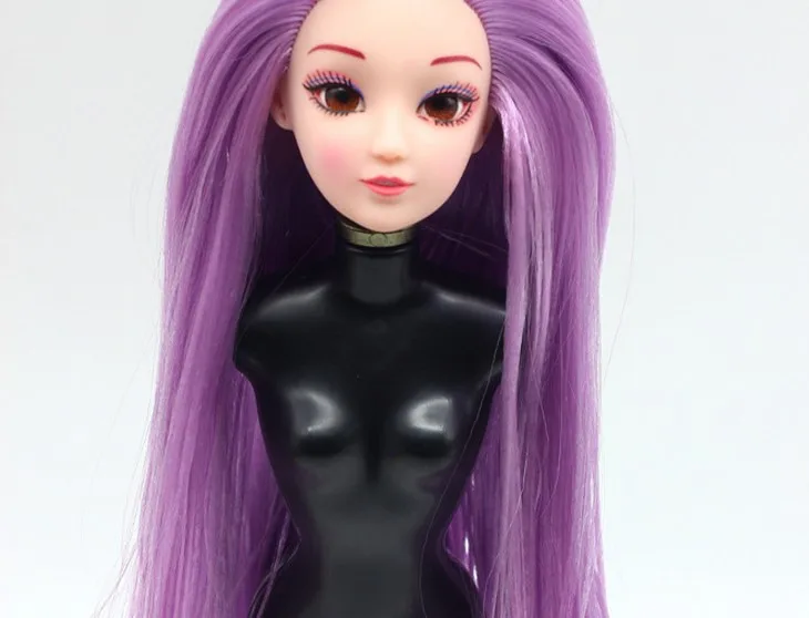 Разноцветные волосы Bjd 3D голова кукла с глазами и волосами аксессуары для