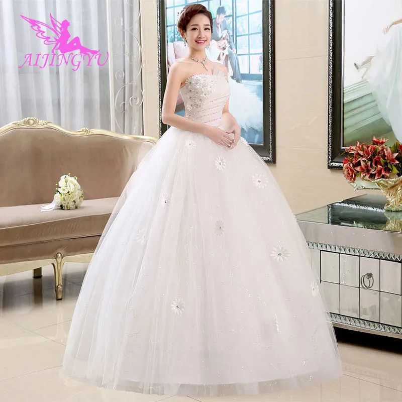 

AIJINGYU 2021 sexy Customized new hot selling cheap ball gown lace up back formal bride dresses wedding dress WU155