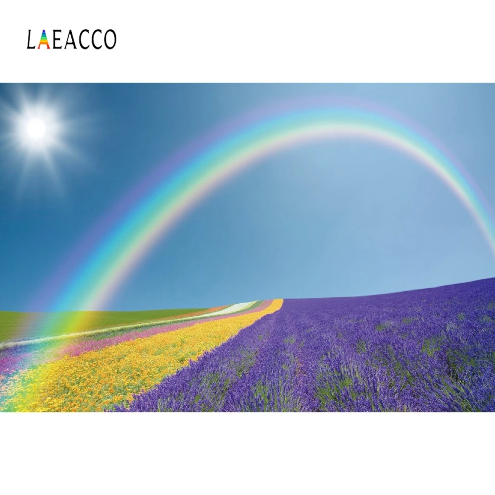 Laeacco природа живописный цветок море Радуга фон для детской портретной фотографии