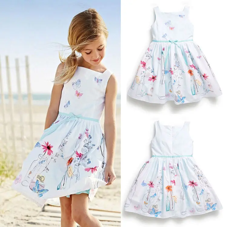 2017 Designer A-line Princess Dress Girl Clothes Character Pattern Baby Kids Costume Girls Dresses Summer | Детская одежда и обувь