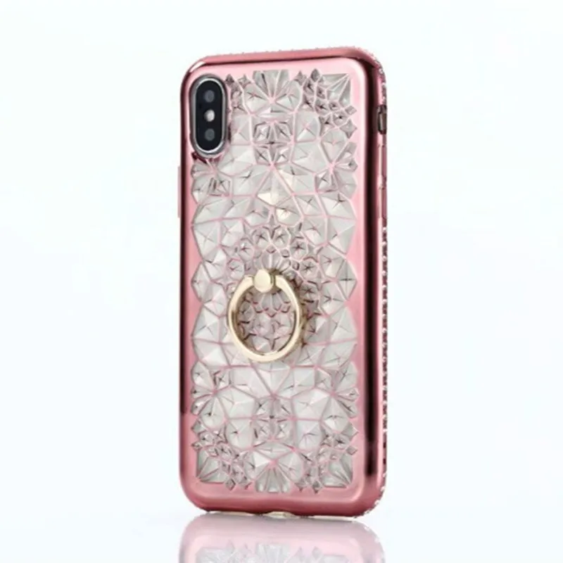 Чехол для iPhone XS Max X XR 3D прочный чехол с цветами и бриллиантами 6 6s 7 8 Plus мягкий из