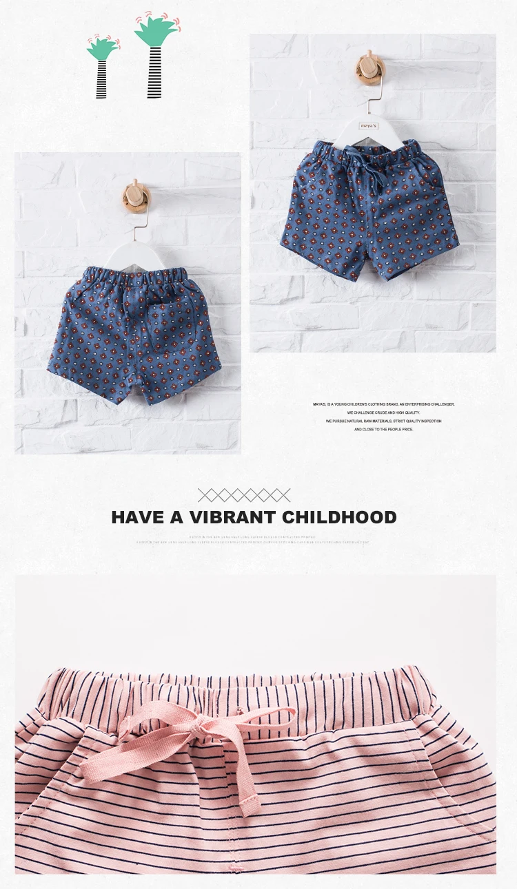 DON`T CALL ME BABY Children Pink Striped Summer Shorts Boys Casual Cotton Soft Shorts Girls Sweet Cute Basic Homewears 90209-01