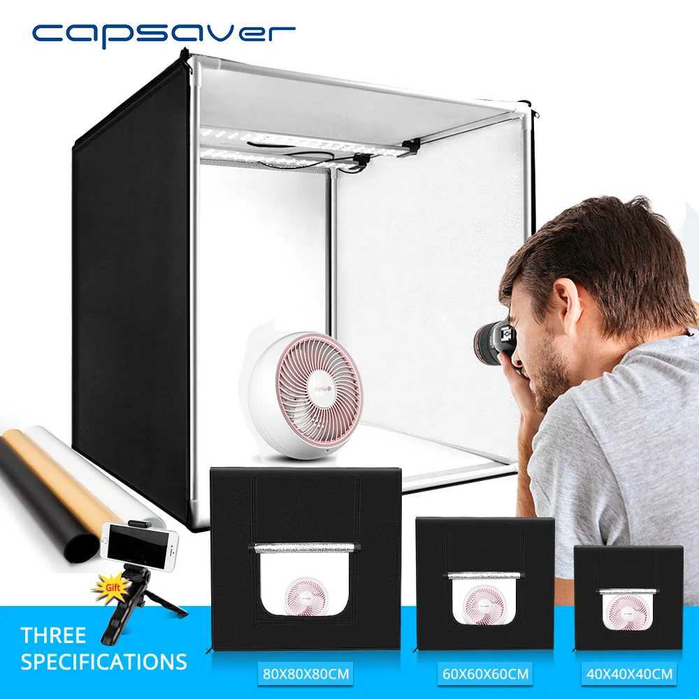 Светильник capsaver, складная коробка для фотостудии, портативная фотобокс, 40 см, 60 см, 80 см, светильник, коробка для фотосъемки ювелирных изделий, одежды