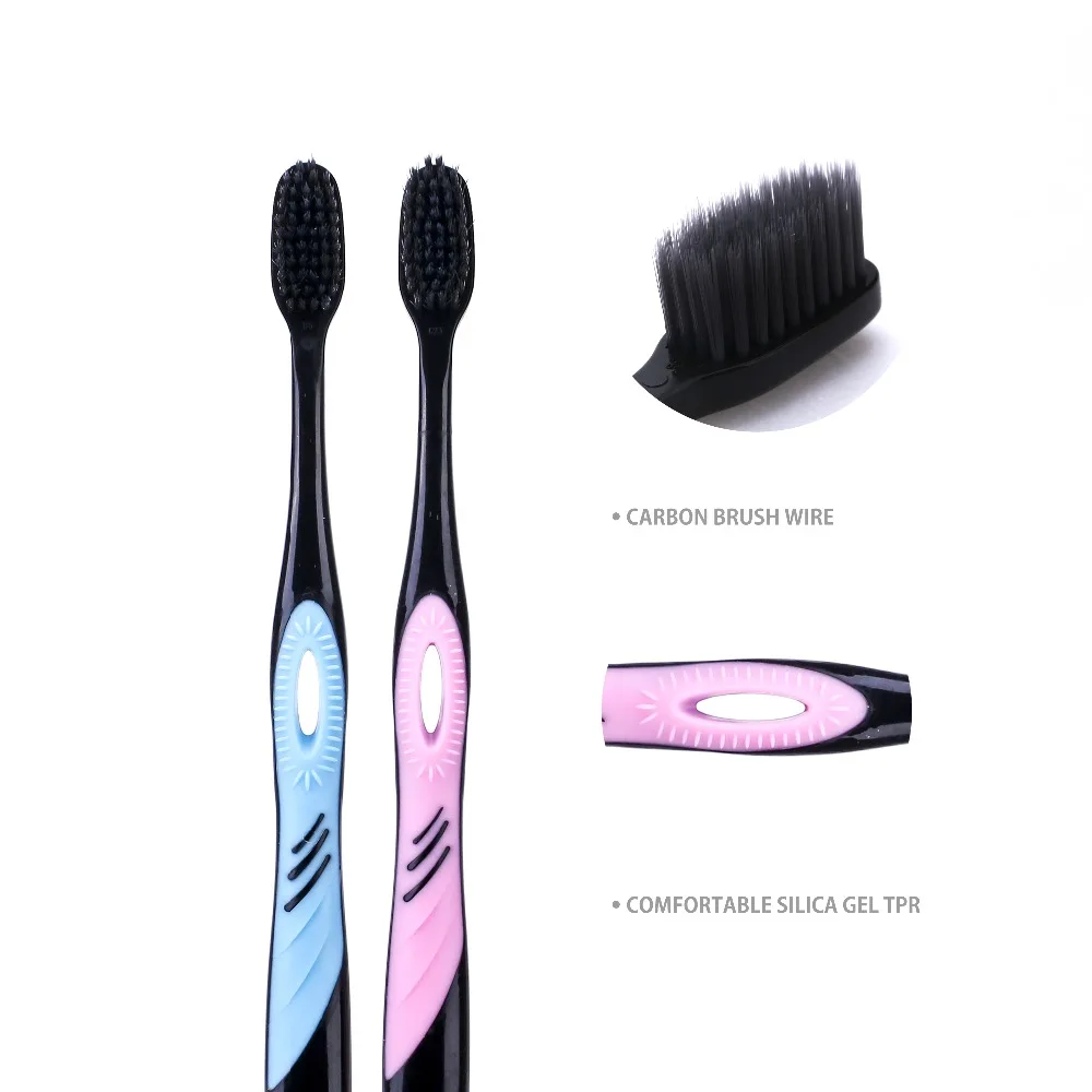 Новая ручная зубная щетка Perfct для взрослых нечистый уголь мягкая щетина Глубокая