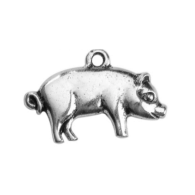 DoreenBeads цинковый сплав кулон свинья животных Подвески серебряного цвета